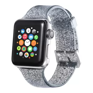 XPRO™ Apple Watch csillámos szíj Fekete. Apple Watch 42mm (S1-S3) / 44mm / 45mm / 46mm / 49mm készülékhez