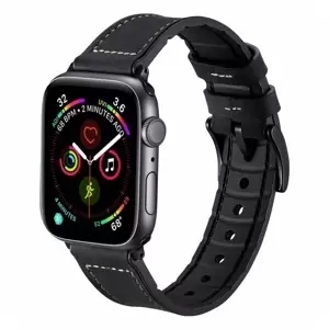 XPRO™ Apple Watch szilikon / bőr szíj Fekete Apple Watch 38mm / 40mm / 41mm / 42mm (S10) készülékhez