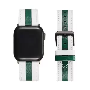 XPRO™ Apple Watch bőr szíj Fehér / Sötétzöld Apple Watch 38mm / 40mm / 41mm / 42mm (S10) készülékhez