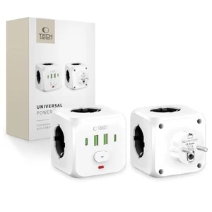 Tech-Protect PCL3X4 Power Socket elosztó - 2*USB-C + 2*USB-A + 3 hálózati töltőlyuk